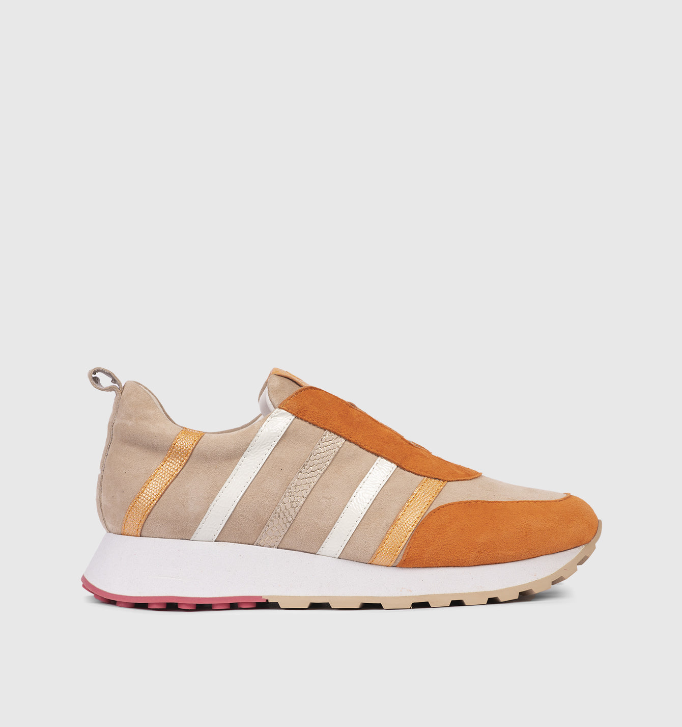 Women orange beige sneakers 25S40-01