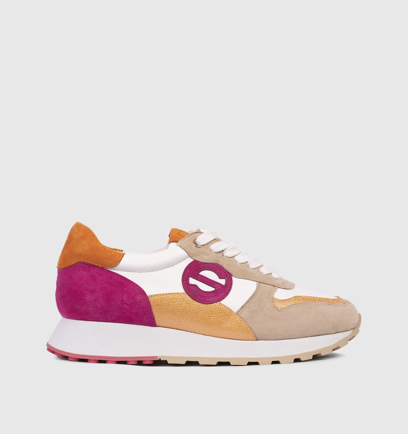 Women orange fuschia sneakers 25S41-01