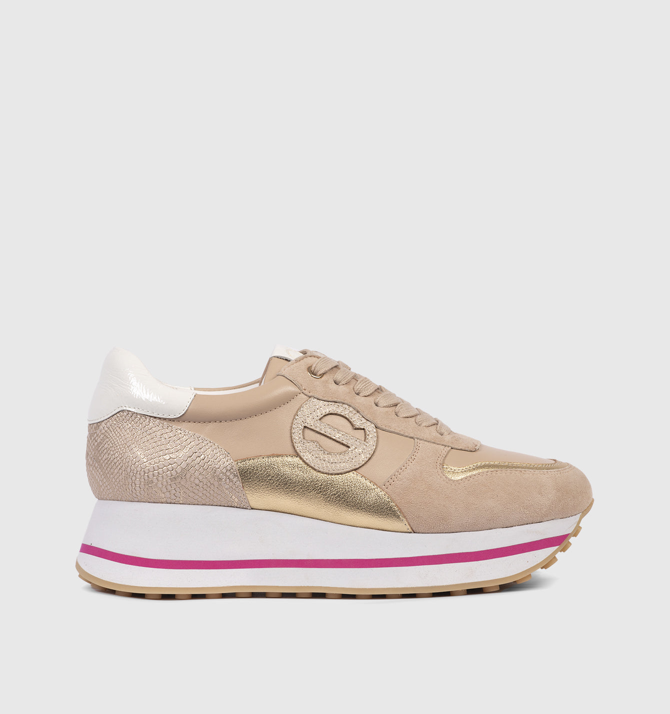 Women beige sneakers 25S51-03