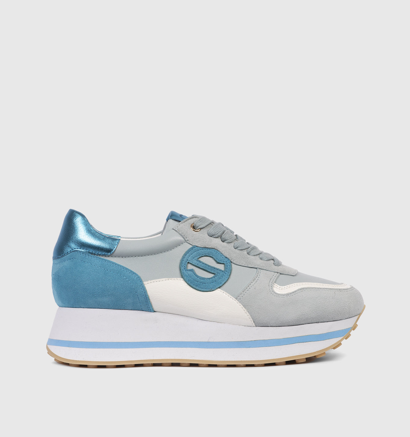 Women blu white sneakers 25S51-04